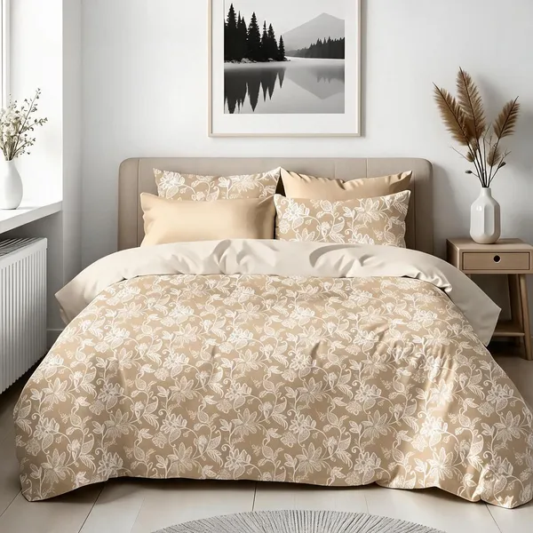 Beige_100%_Cotton_Bedsheet_Set_For_Home_Decor