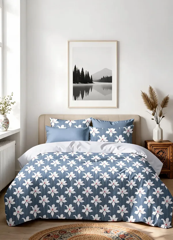Blue_100%_Cotton_Bedsheet_Set_For_Home_Decor