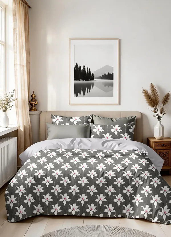 Grey_100%_Cotton_Bedsheet_Set_For_Home_Decor