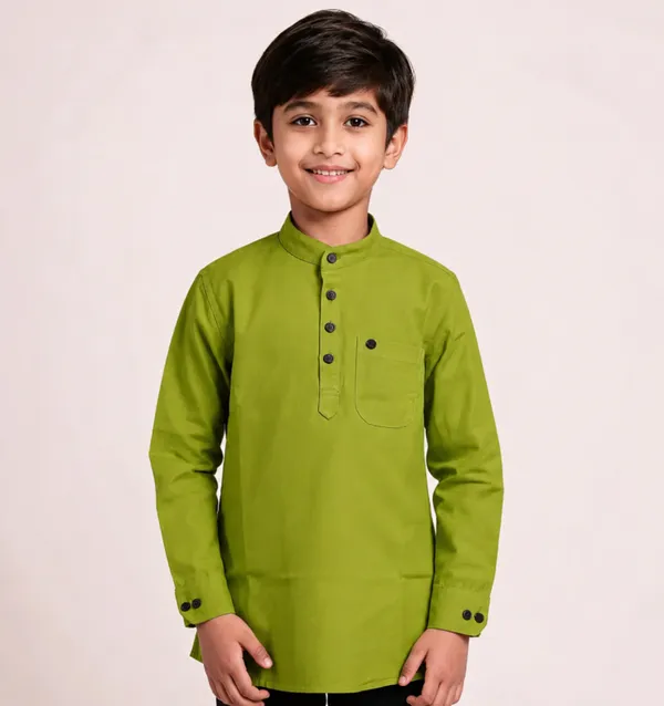 Olive_Green_Cotton_Relaxed_Fit_Kurta_For_Kids