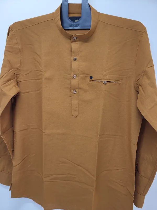 Brown_Straight_Fit_Cotton_Kurta_For_Men