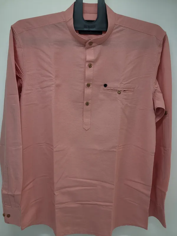 Pink_Regular_Fit_Cotton_Kurta_For_Men