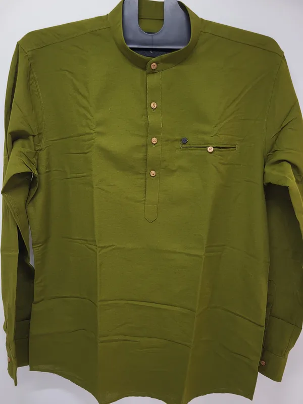 Olive_Green_Cotton_Kurta_For_Men