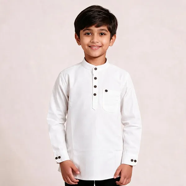 White_Cotton_Relaxed_Fit_Kurta_For_Kids