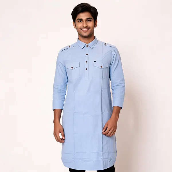 Light_Blue_Cotton_Relaxed_Fit_Kurta_For_Men