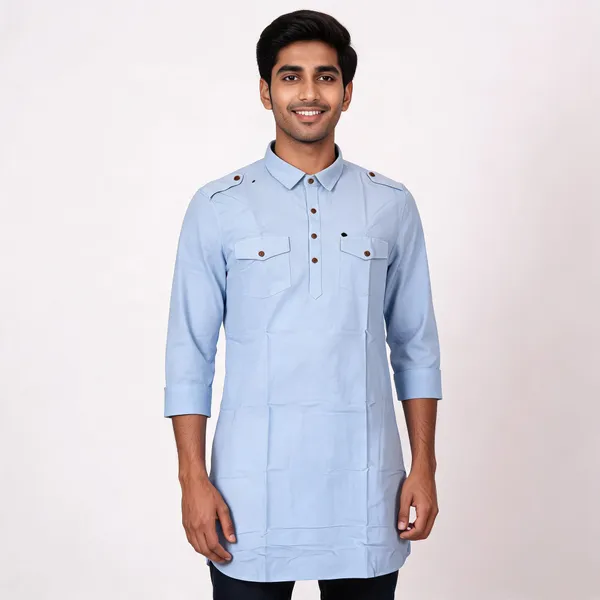 Light_Blue_Cotton_Relaxed_Fit_Kurta_For_Men