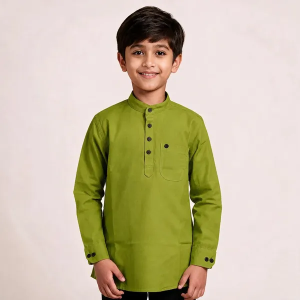 Olive_Green_Cotton_Relaxed_Fit_Kurta_For_Kids