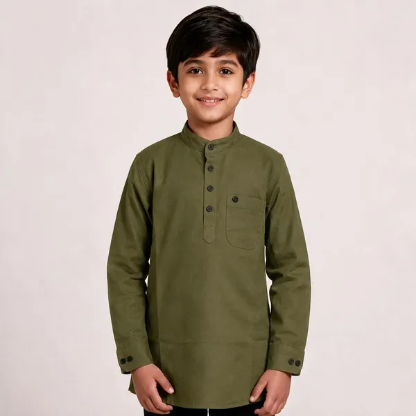 Olive_Green_Cotton_Straight_Fit_Kurta_For_Kids
