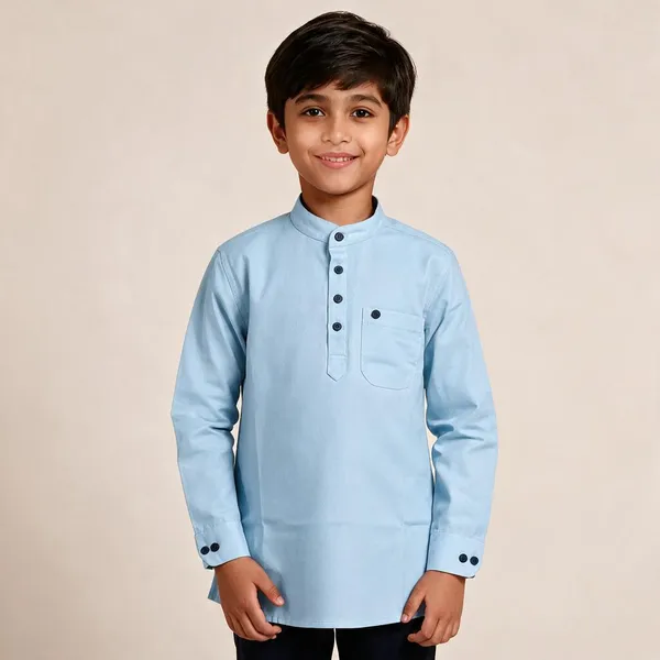 Light_Blue_Cotton_Full_Sleeve_Kurta_For_Kids