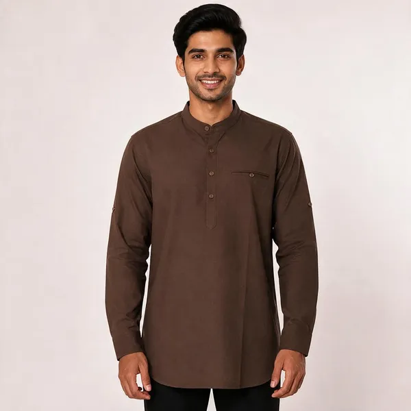 Brown_Button_Front_Jacket_For_Men