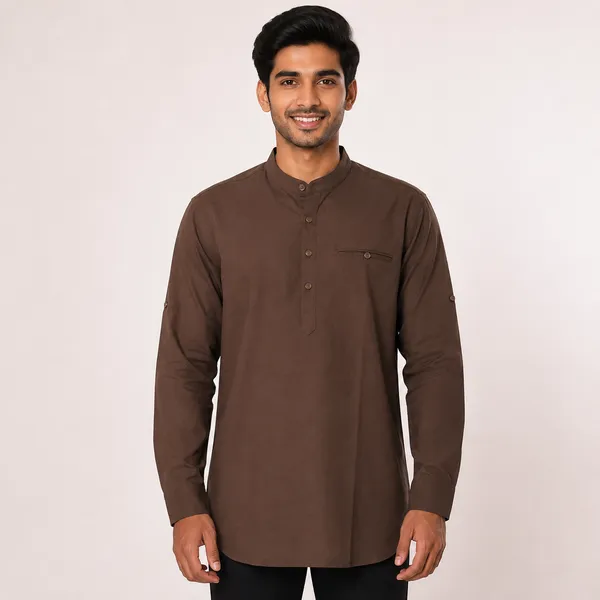 Brown_Button_Front_Jacket_For_Men
