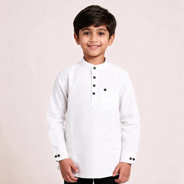 White_Cotton_Relaxed_Fit_Kurta_For_Kids