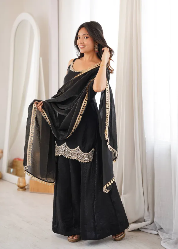 Black_Georgette_Embroidered_Sharara_Set_For_Women