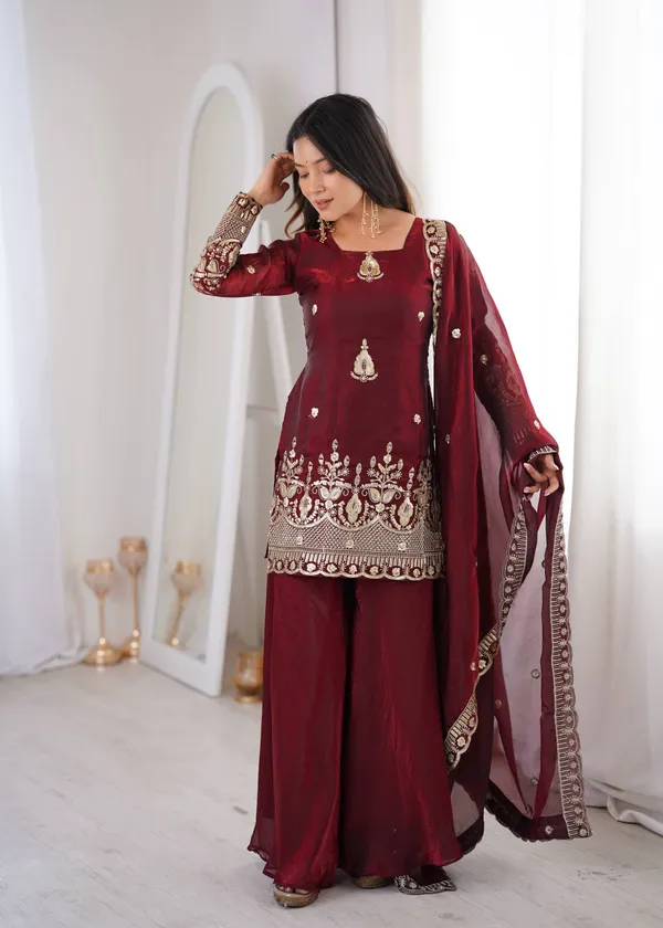 Maroon_Georgette_Embroidered_Ethnic_Suit_Set_For_Women