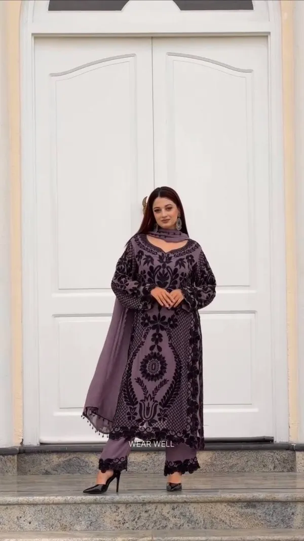 Purple_Georgette_Straight_Kurta_Set_For_Women
