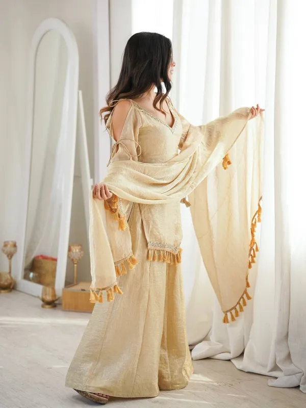 Beige_Georgette_Embroidered_Sharara_Set_For_Women