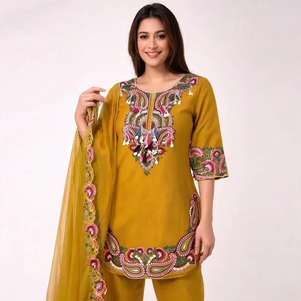 Mustard_Georgette_Embroidered_Straight_Suit_Set_For_Women