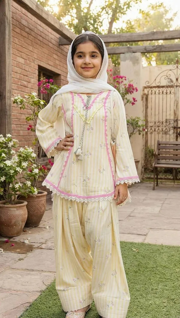 Cream_Georgette_Floral_Print_Kurta_Sharara_Set_For_Women