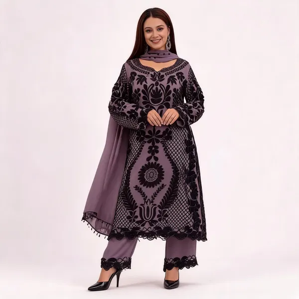 Purple_Georgette_Straight_Kurta_Set_For_Women