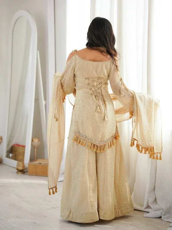 Beige_Georgette_Embroidered_Sharara_Set_For_Women