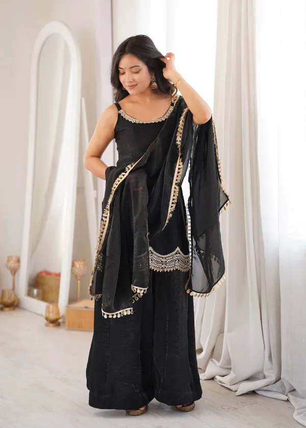 Black_Georgette_Embroidered_Sharara_Set_For_Women