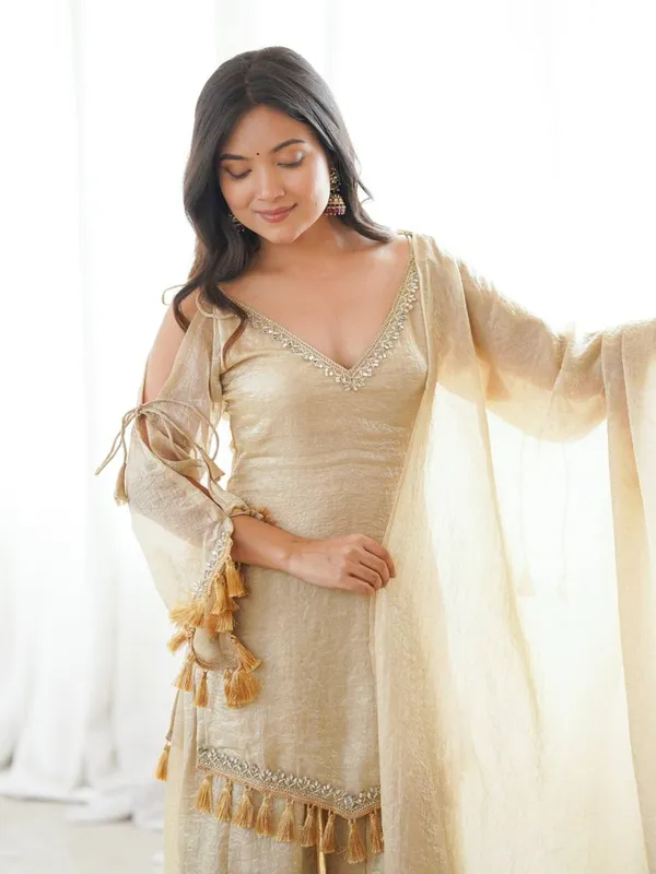 Beige_Georgette_Embroidered_Sharara_Set_For_Women