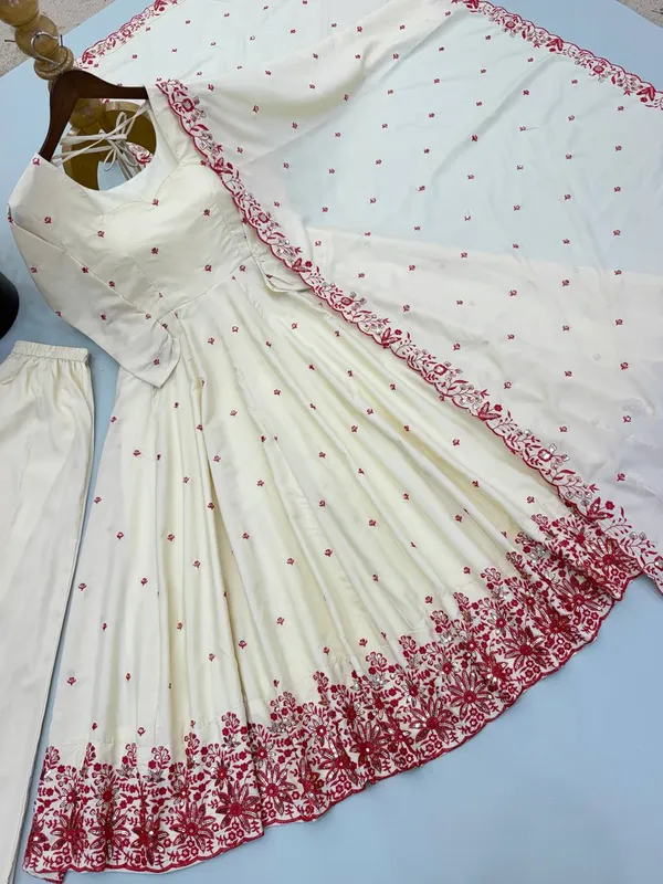 Cream_Georgette_Printed_Anarkali_Suit_Set_For_Women