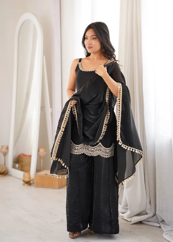 Black_Georgette_Embroidered_Sharara_Set_For_Women