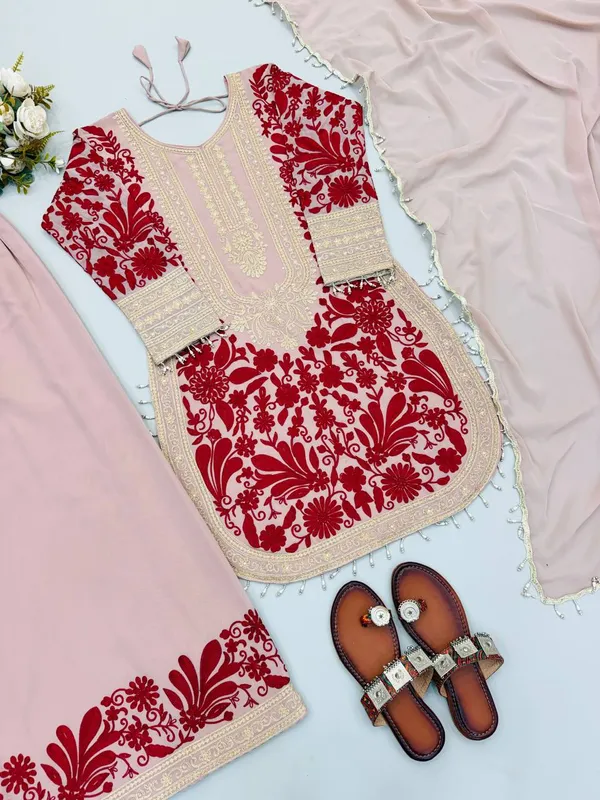 Pink_Georgette_Embroidered_Straight_Kurta_Set_For_Women