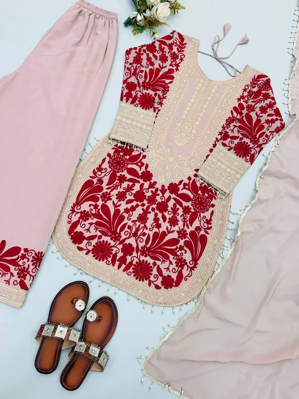 Pink_Georgette_Embroidered_Straight_Kurta_Set_For_Women