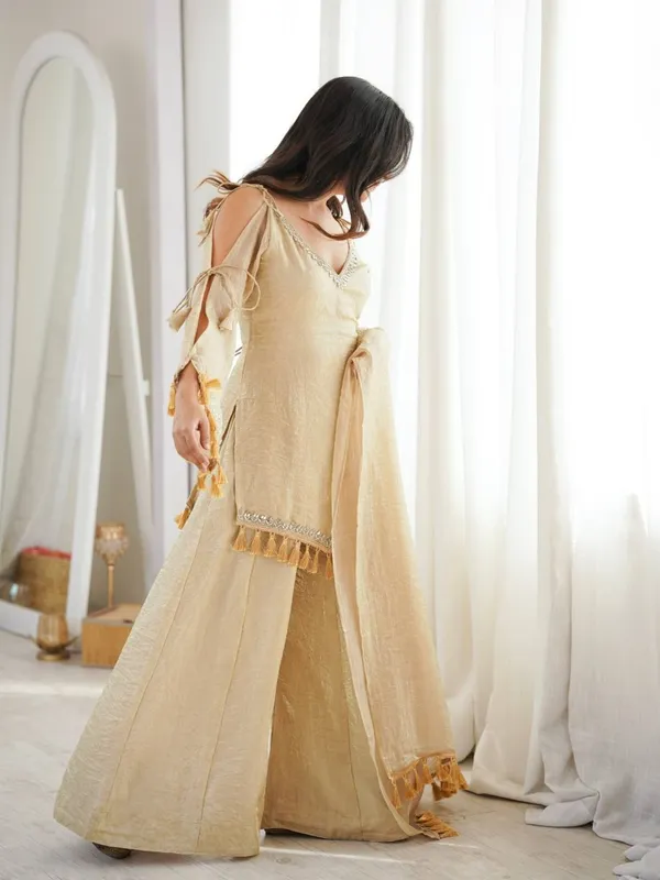 Beige_Georgette_Embroidered_Sharara_Set_For_Women