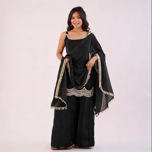 Black_Georgette_Embroidered_Sharara_Set_For_Women