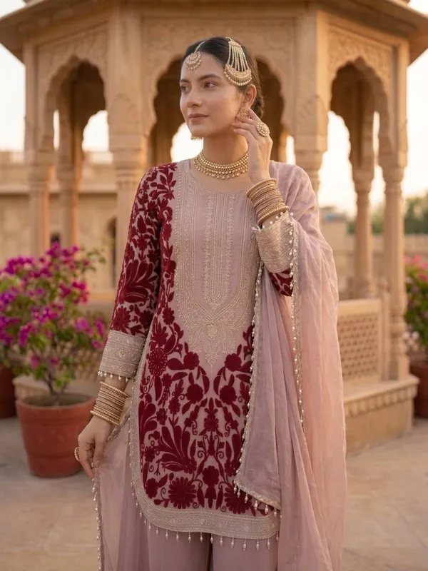 Pink_Georgette_Embroidered_Straight_Kurta_Set_For_Women
