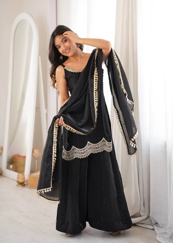 Black_Georgette_Embroidered_Sharara_Set_For_Women