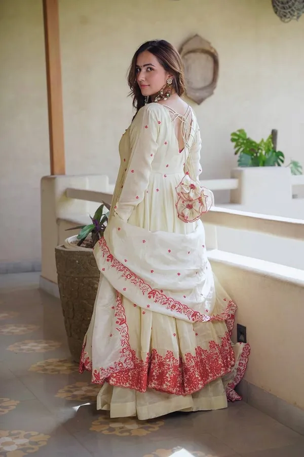 Cream_Georgette_Printed_Anarkali_Suit_Set_For_Women