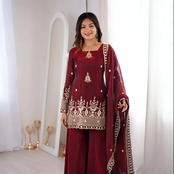 Maroon_Georgette_Embroidered_Ethnic_Suit_Set_For_Women