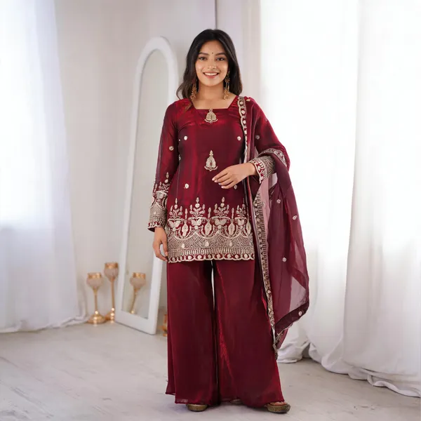 Maroon_Georgette_Embroidered_Ethnic_Suit_Set_For_Women