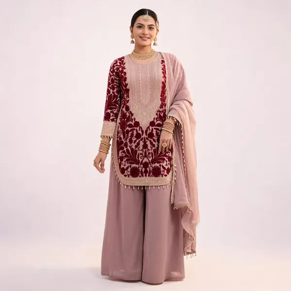 Pink_Georgette_Embroidered_Straight_Kurta_Set_For_Women