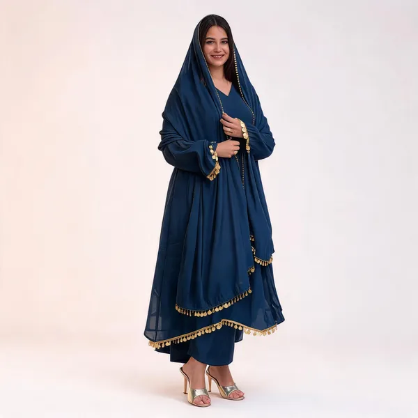 Navy_Blue_Georgette_Embellished_Abaya_Set_For_Women