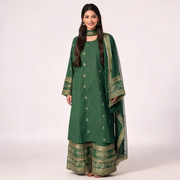 Green_Georgette_Embroidered_Straight_Kurta_With_Dupatta_For_Women