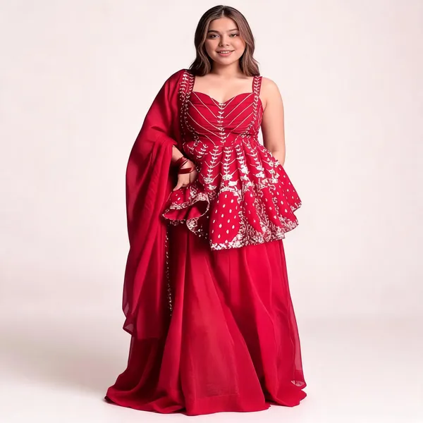 Red_Georgette_Embroidered_Anarkali_Kurta_Set_For_Women