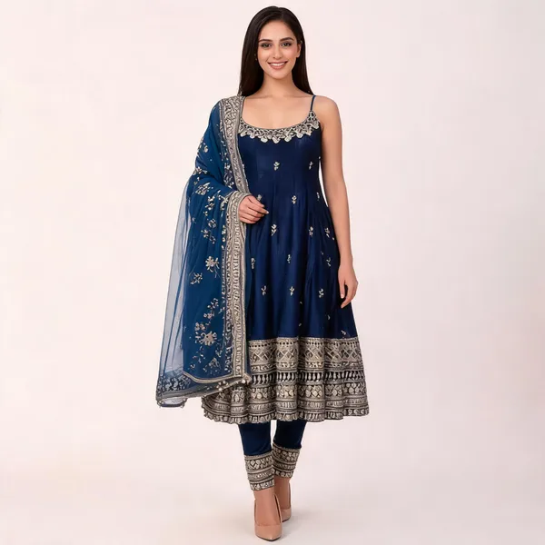 Navy_Blue_Georgette_Printed_Anarkali_Kurta_Set_For_Women