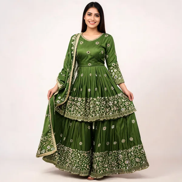 Green_Georgette_Embroidered_Flared_Sharara_Set_For_Women