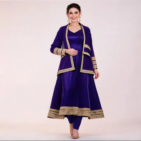 Purple_Georgette_Embellished_Anarkali_Suit_With_Jacket_For_Women