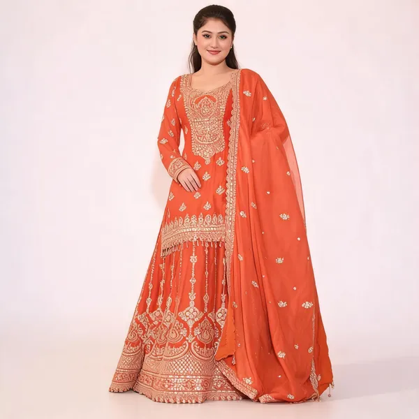 Orange_Georgette_Embroidered_Anarkali_Suit_With_Dupatta_For_Women