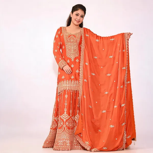 Orange_Georgette_Embroidered_Anarkali_Suit_With_Dupatta_For_Women