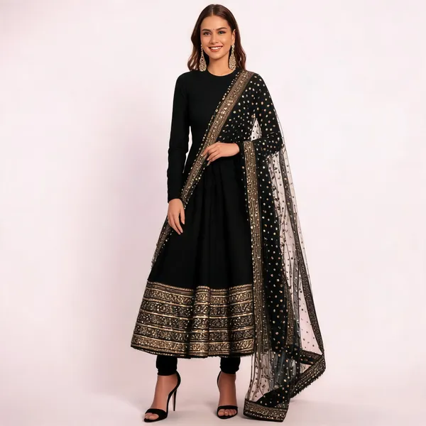Black_Georgette_Embellished_Anarkali_Suit_For_Women