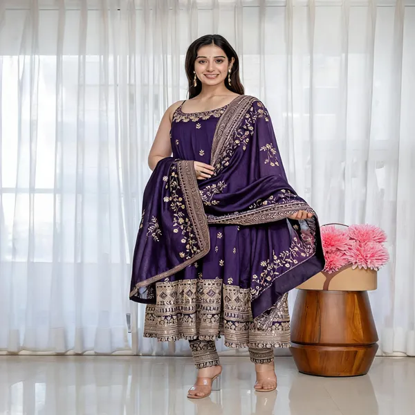 Purple_Georgette_Embroidered_Anarkali_Kurta_With_Dupatta_Bottoms_For_Women