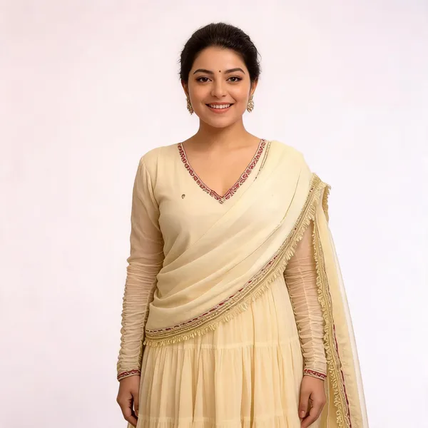 Cream_Georgette_Embellished_Anarkali_Suit_With_Dupatta_For_Women