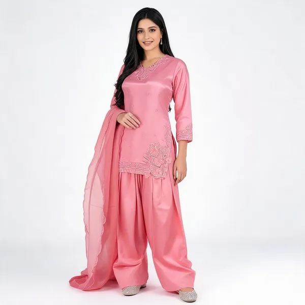 Pink_Georgette_Embroidered_Kurta_Set_For_Women